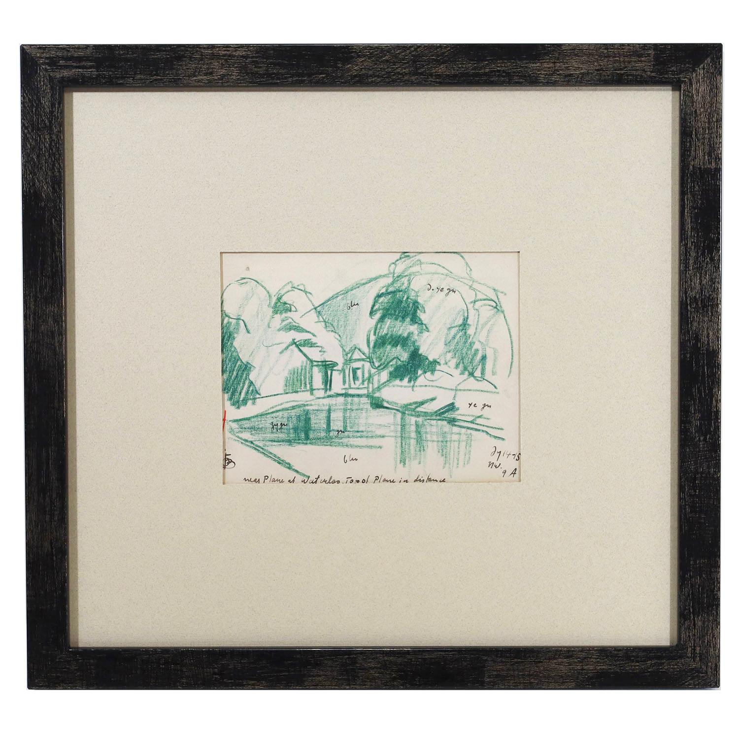 Cerca del avión, en Waterloo - Parte superior del avión en la distancia - Art de Oscar Bluemner