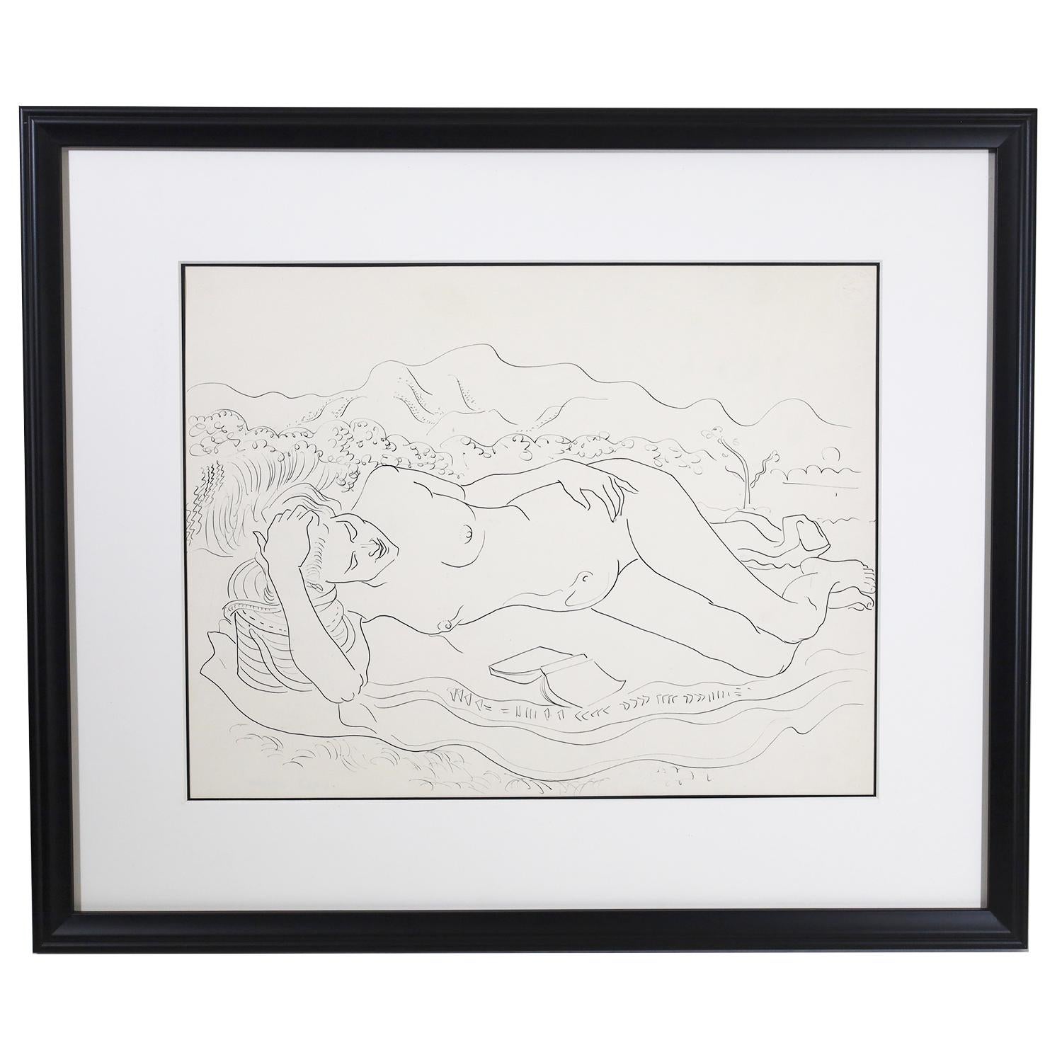 Desnudo Femenino Reclinado - Art de Erle Loran