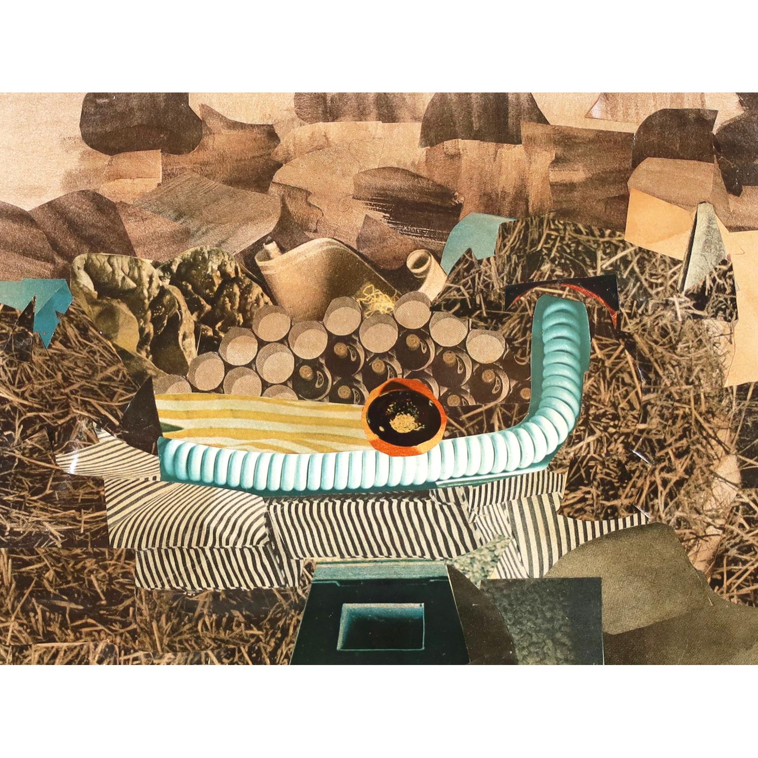 Abstrakte Collage einer Künstlerin der Moderne - Mitte des Jahrhunderts - The Cord