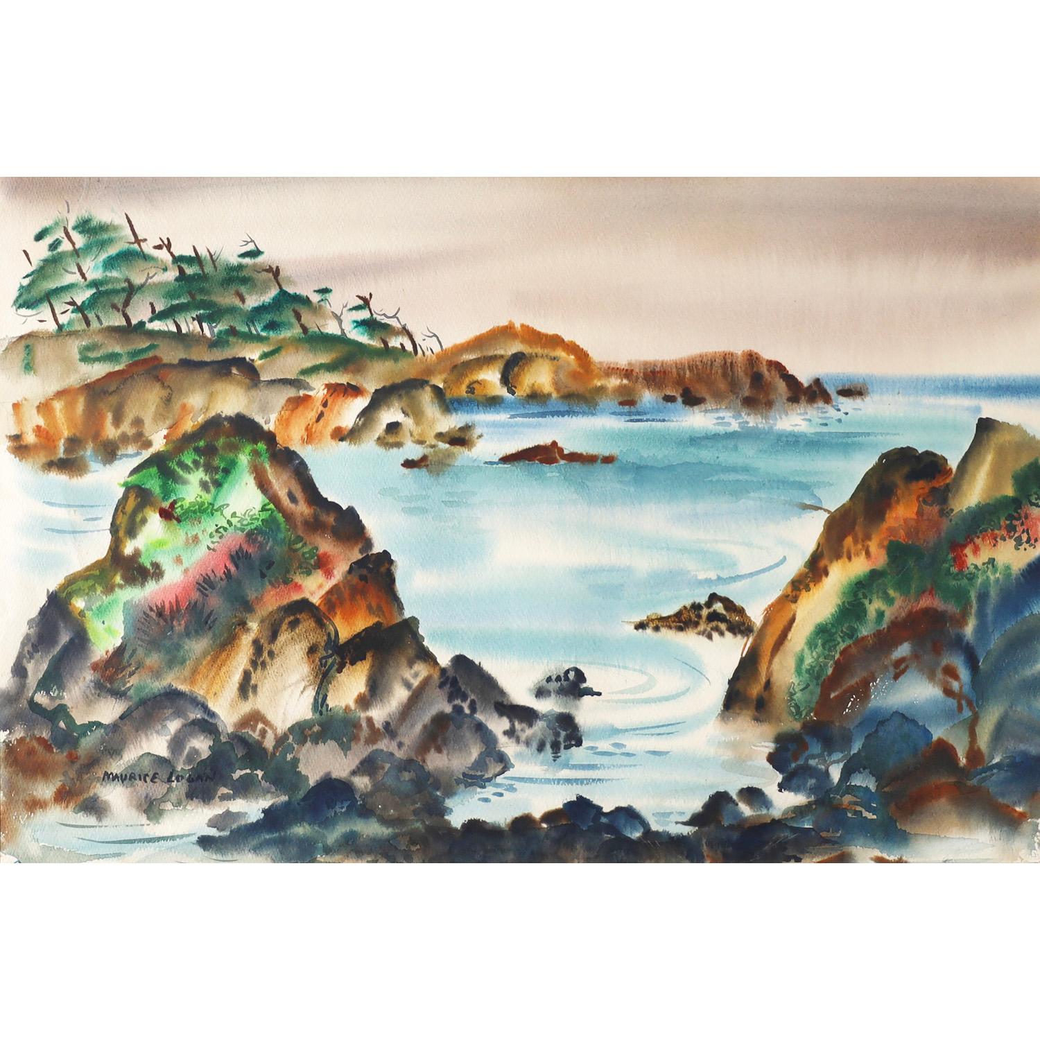 California coastal scene watercolor