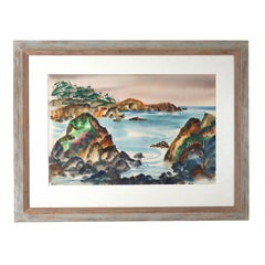 Kalifornische Küstenszene Aquarell