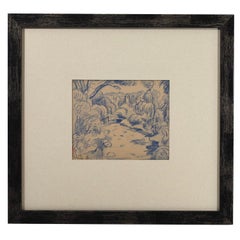 Early American modernist drawing of Belleville, NJ by Oscar Bluemner