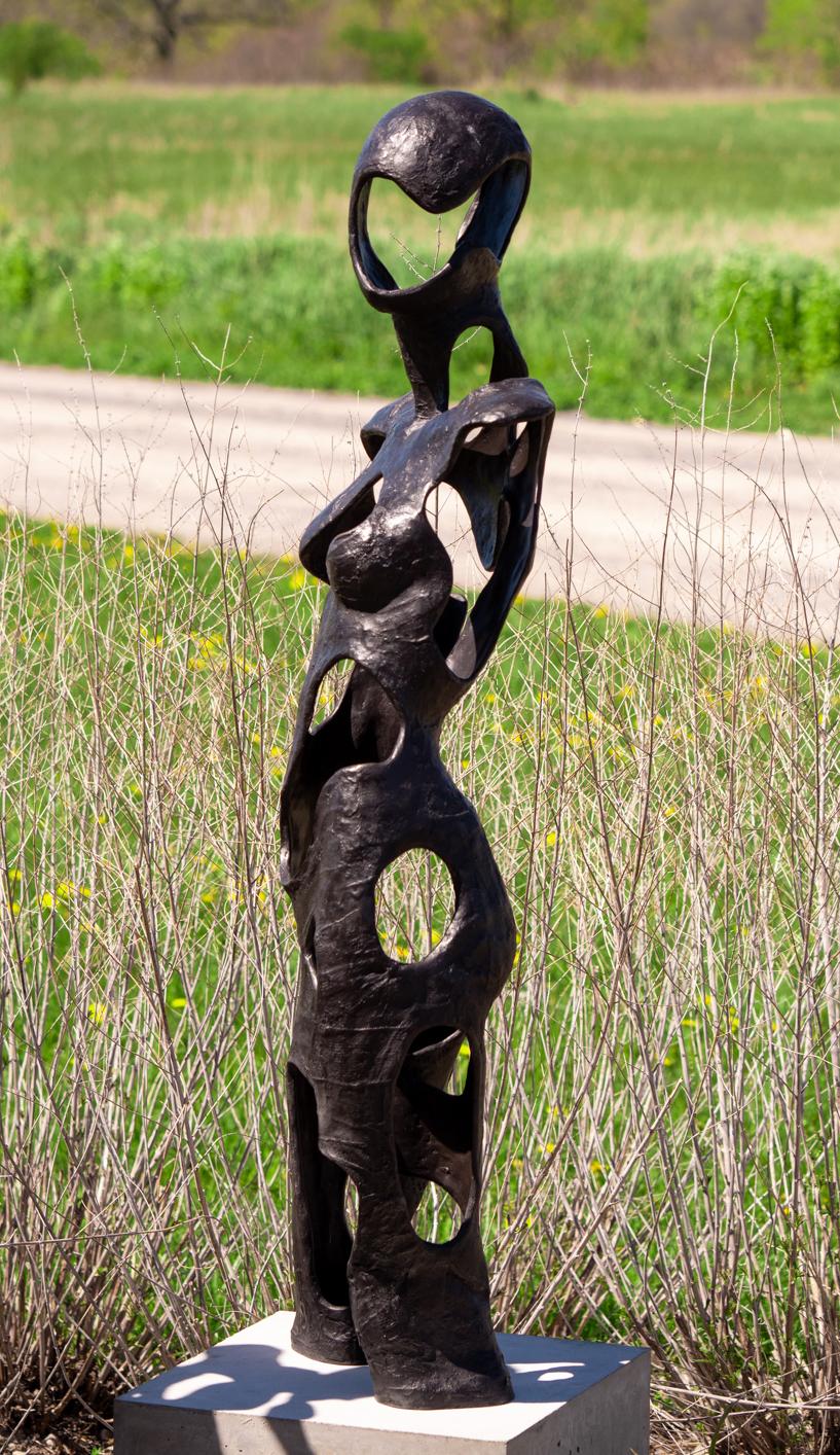 V_N_S Edition 3/9 - tall, abstracted, figurative female bronze outdoor sculpture - Contemporary Sculpture by David Fisher