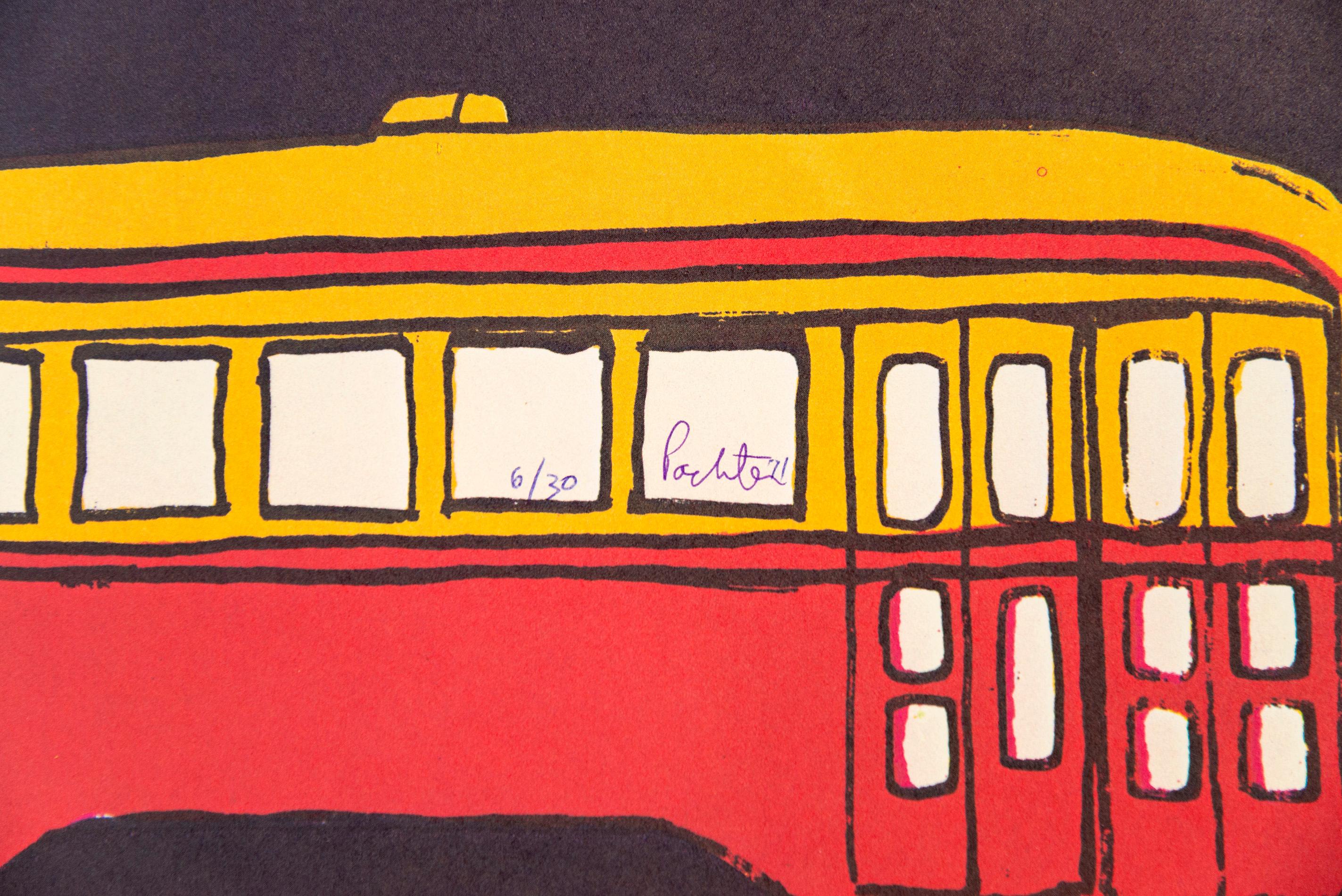 Streetcar Circus 5/20 - lithographie figurative, ludique, pop-art, édition limitée - Art de Charles Pachter