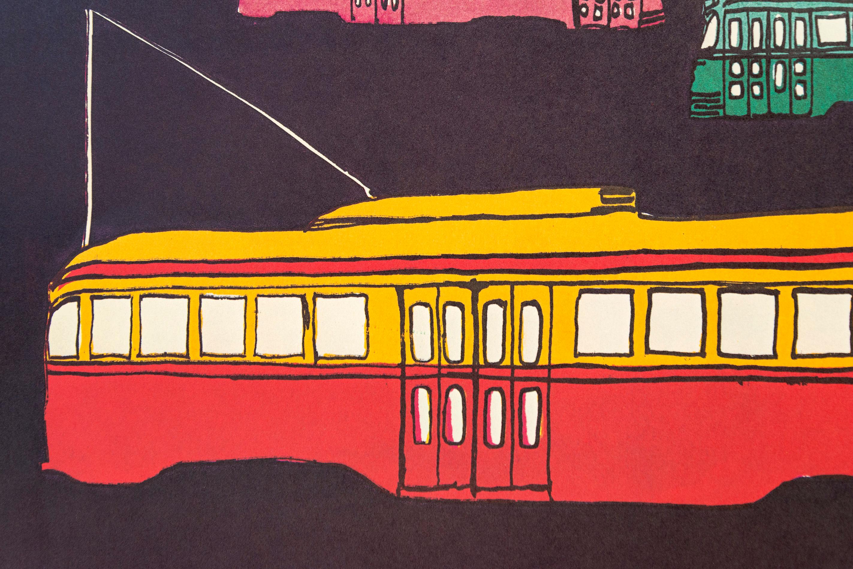 Streetcar Circus 5/20 - litografia figurativa, giocosa, pop-art, in edizione speciale - Print Contemporaneo di Charles Pachter