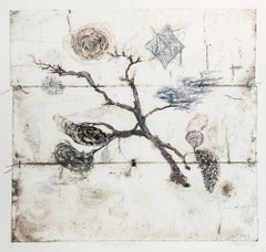 Lineage Arbour - dramatic, embossed, abstract, monoprint on archival paper
