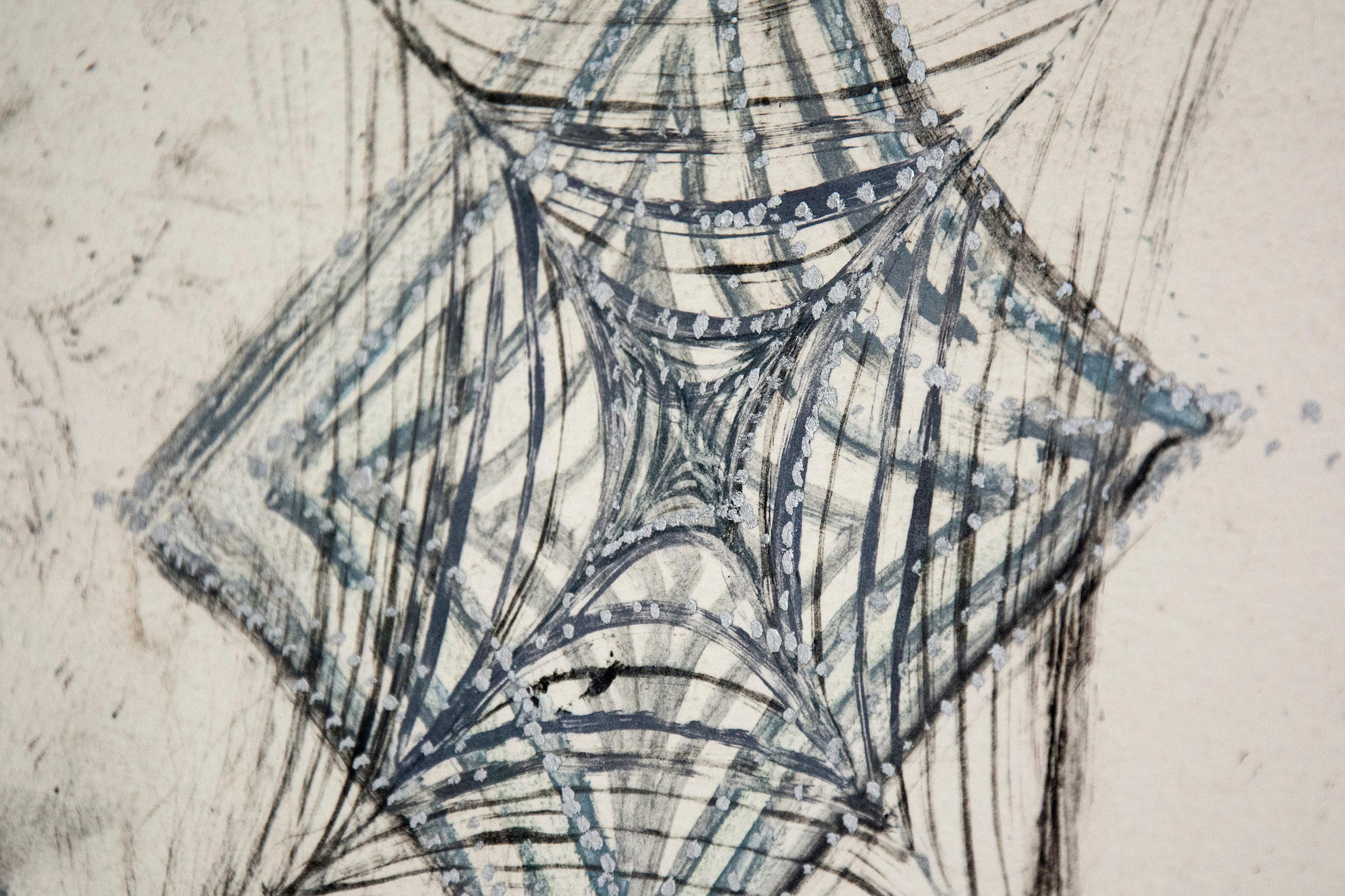 Lineage Arbour - dramático, en relieve, abstracto, monocopia sobre papel de archivo en venta 7