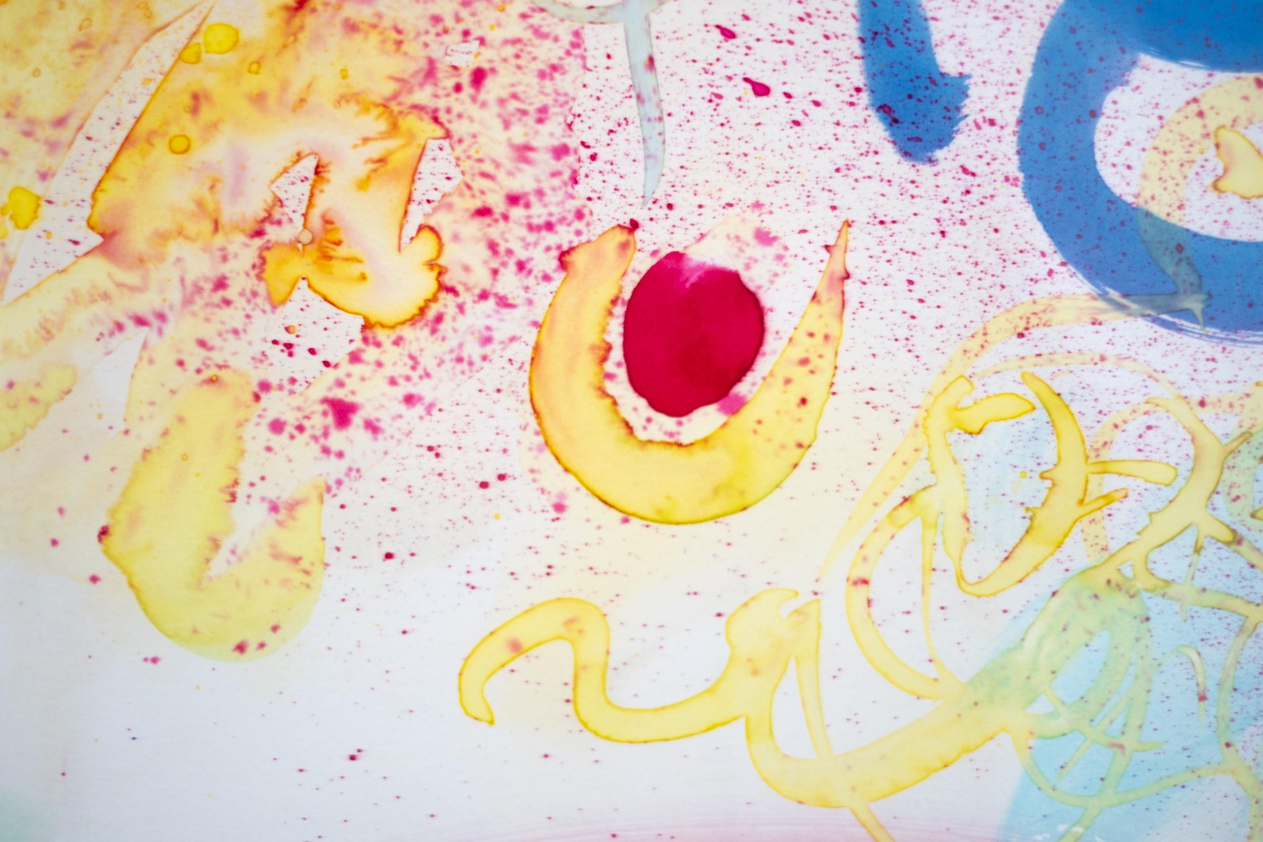 Improvisation with Red Spot - contemporary, abstract, monoprint For Sale 2
