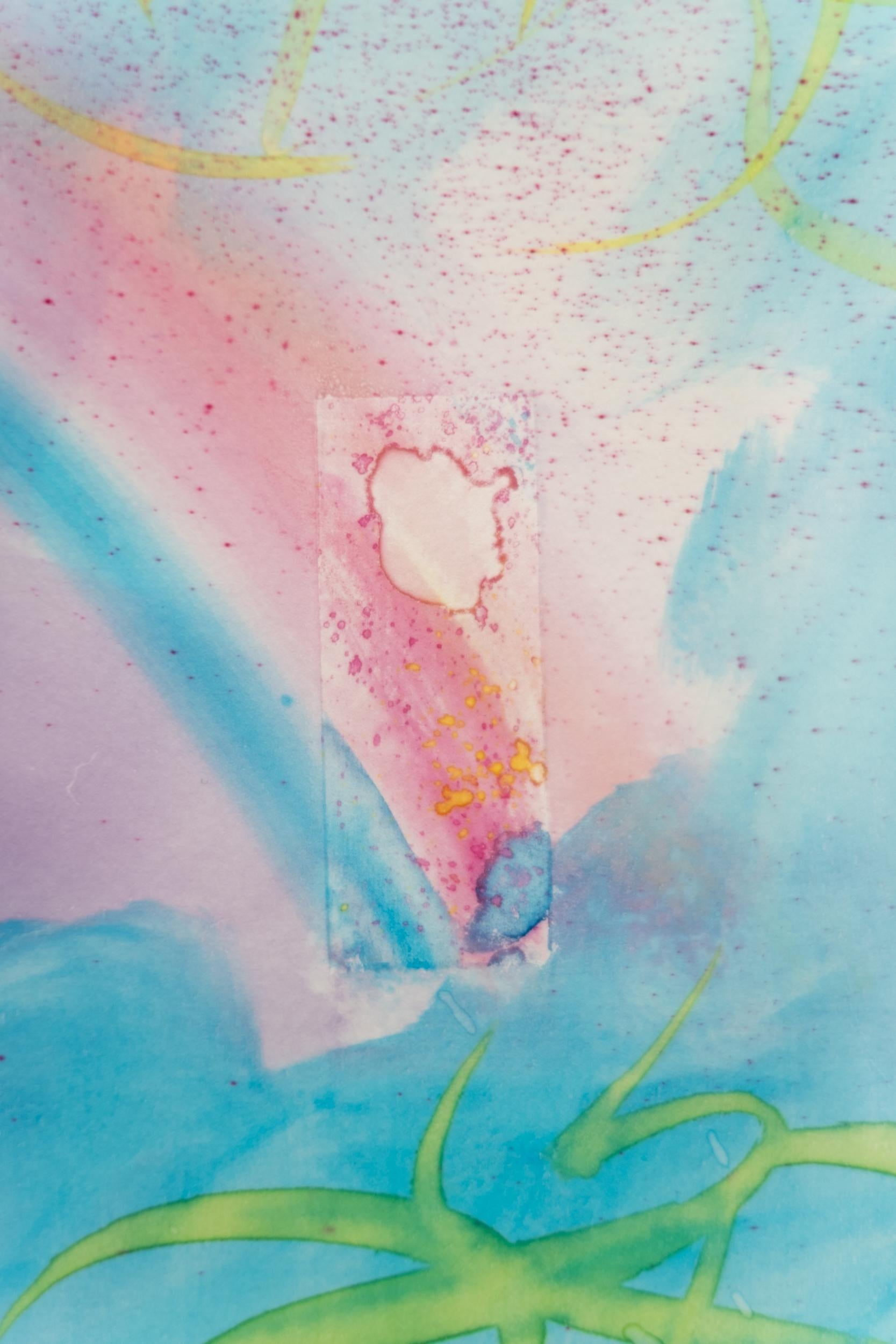 Improvisation with Red Spot - contemporary, abstract, monoprint For Sale 4