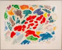 Red Cascade - Cypress Gardens - contemporary, abstract, acrylic on paper
