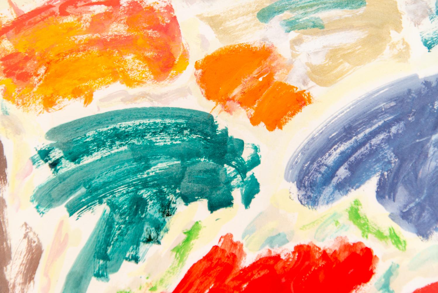 Red Cascade - Cypress Gardens - contemporary, abstract, acrylic on paper For Sale 3