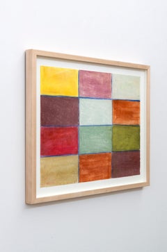 Pastel Grid (Spice) - contemporary, minimalist, abstract, pastel on paper
