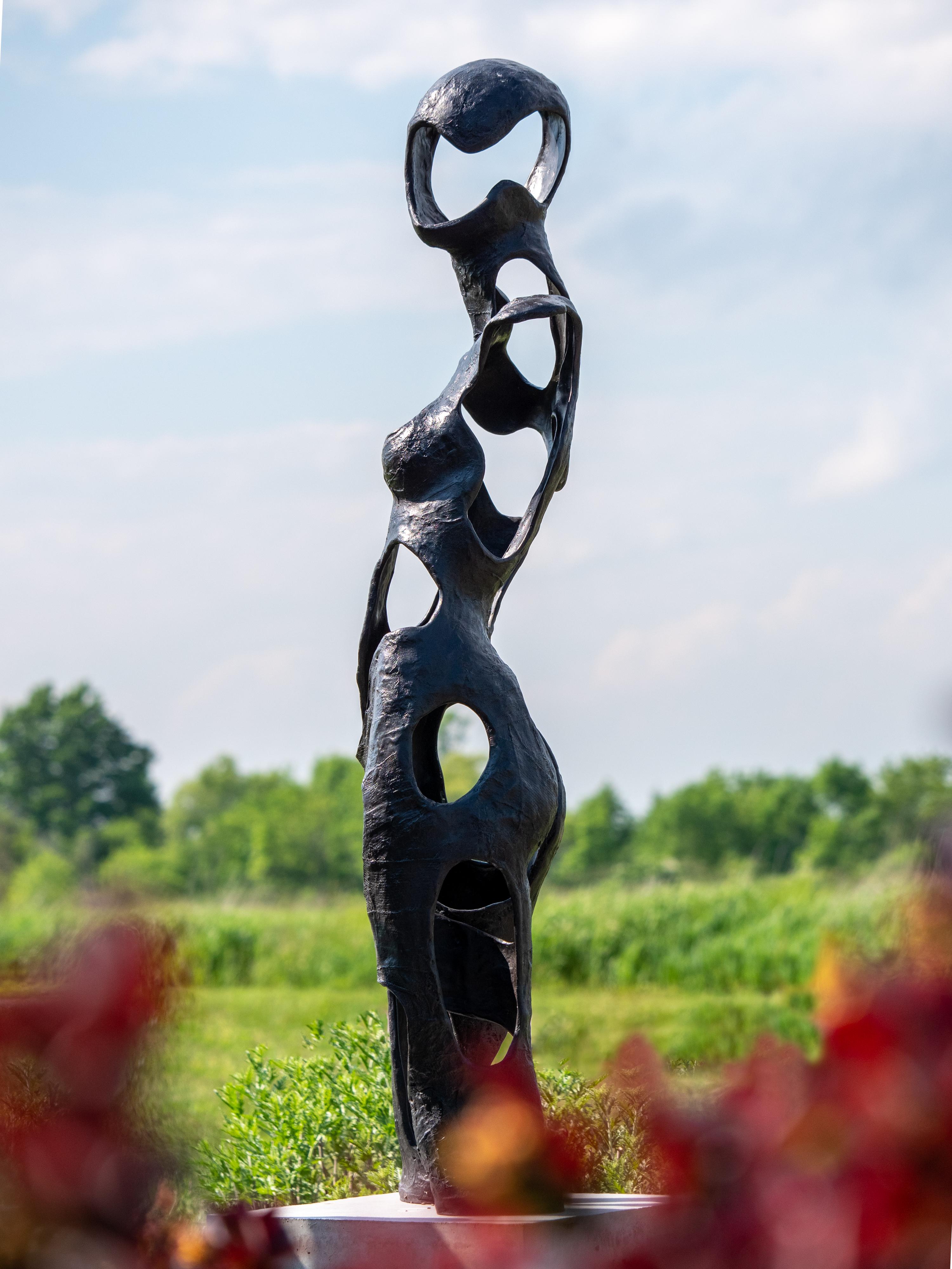 V_N_S Edition 3/9 - tall, abstracted, figurative female bronze outdoor sculpture - Sculpture by David Fisher