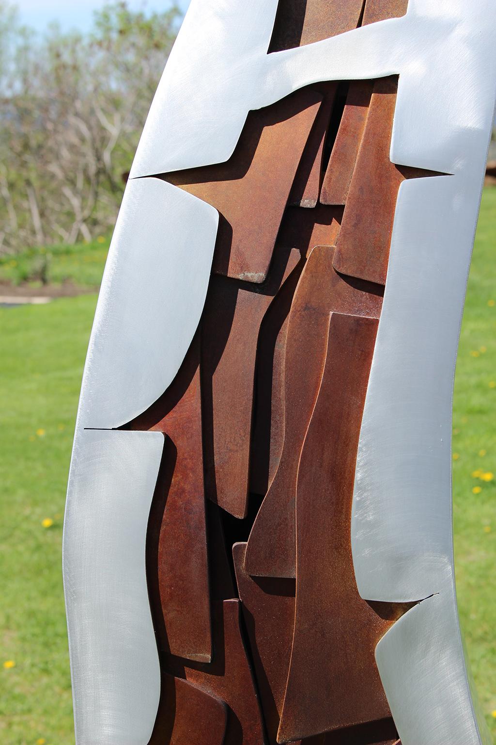 Side by Side - Gray Abstract Sculpture by Stephane Langlois