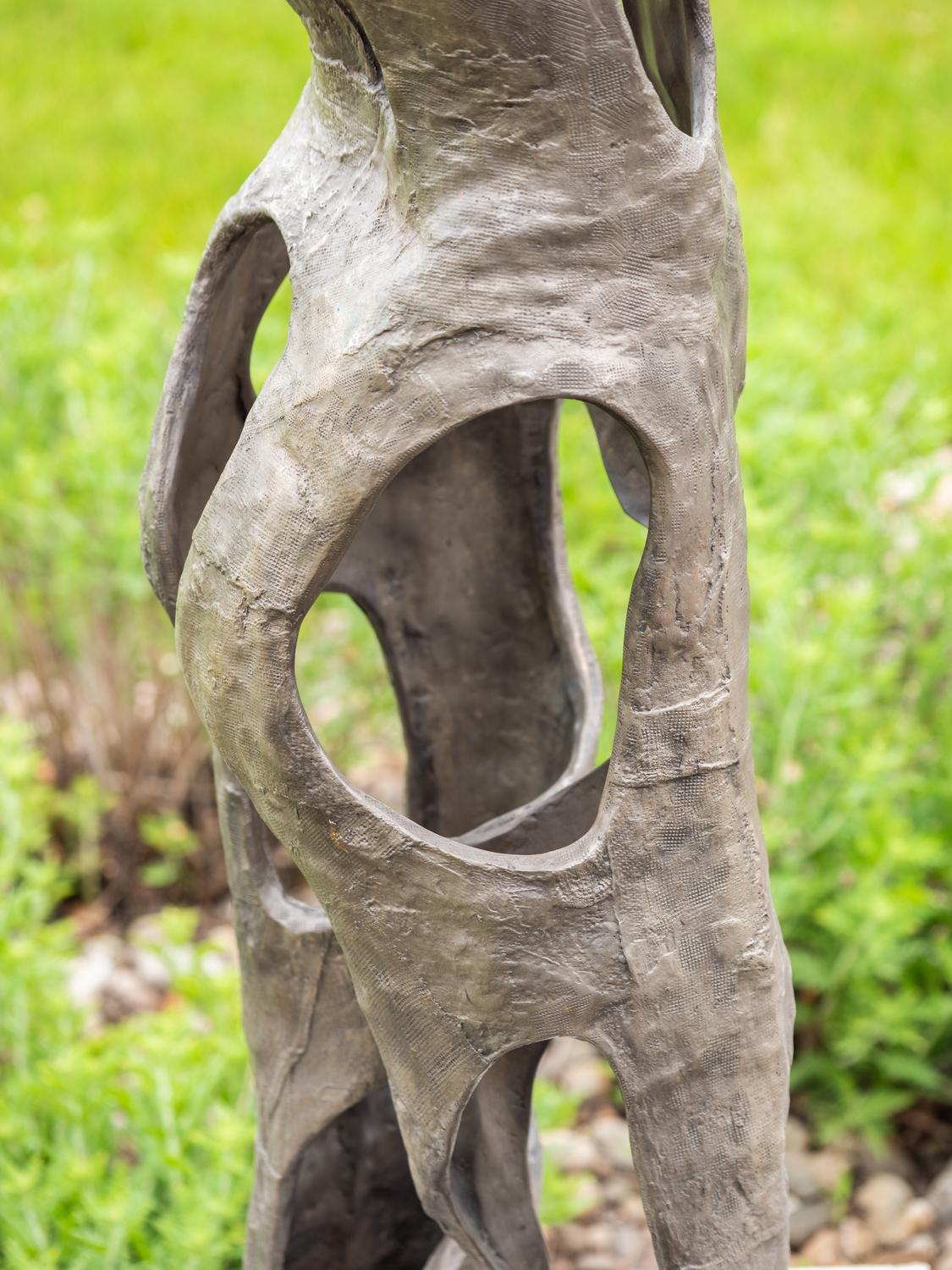 V_N_S Edition 4/9 - tall, abstracted, figurative female bronze outdoor sculpture - Gold Figurative Sculpture by David Fisher