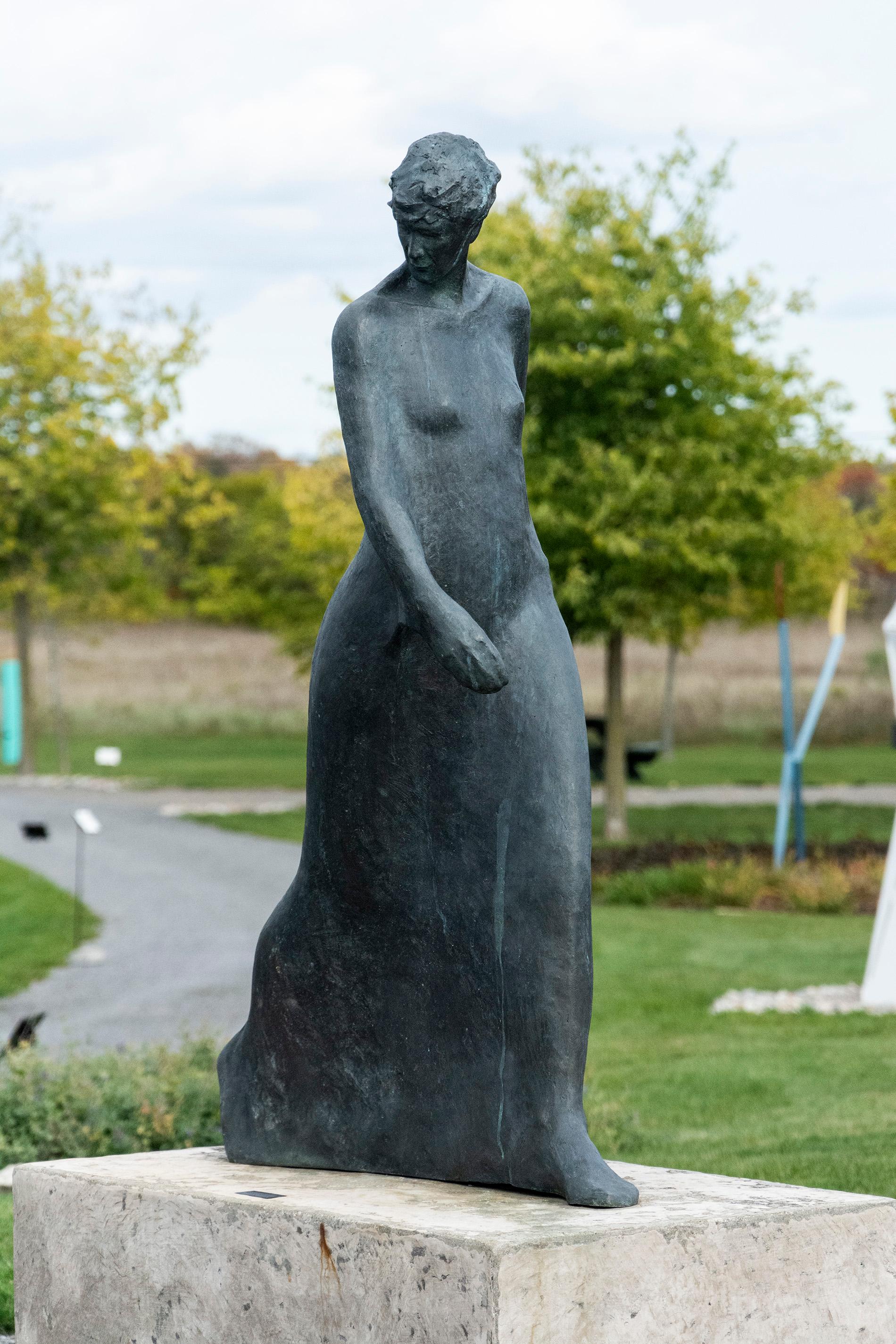 Pas Seul - figurative female outdoor sculpture 2