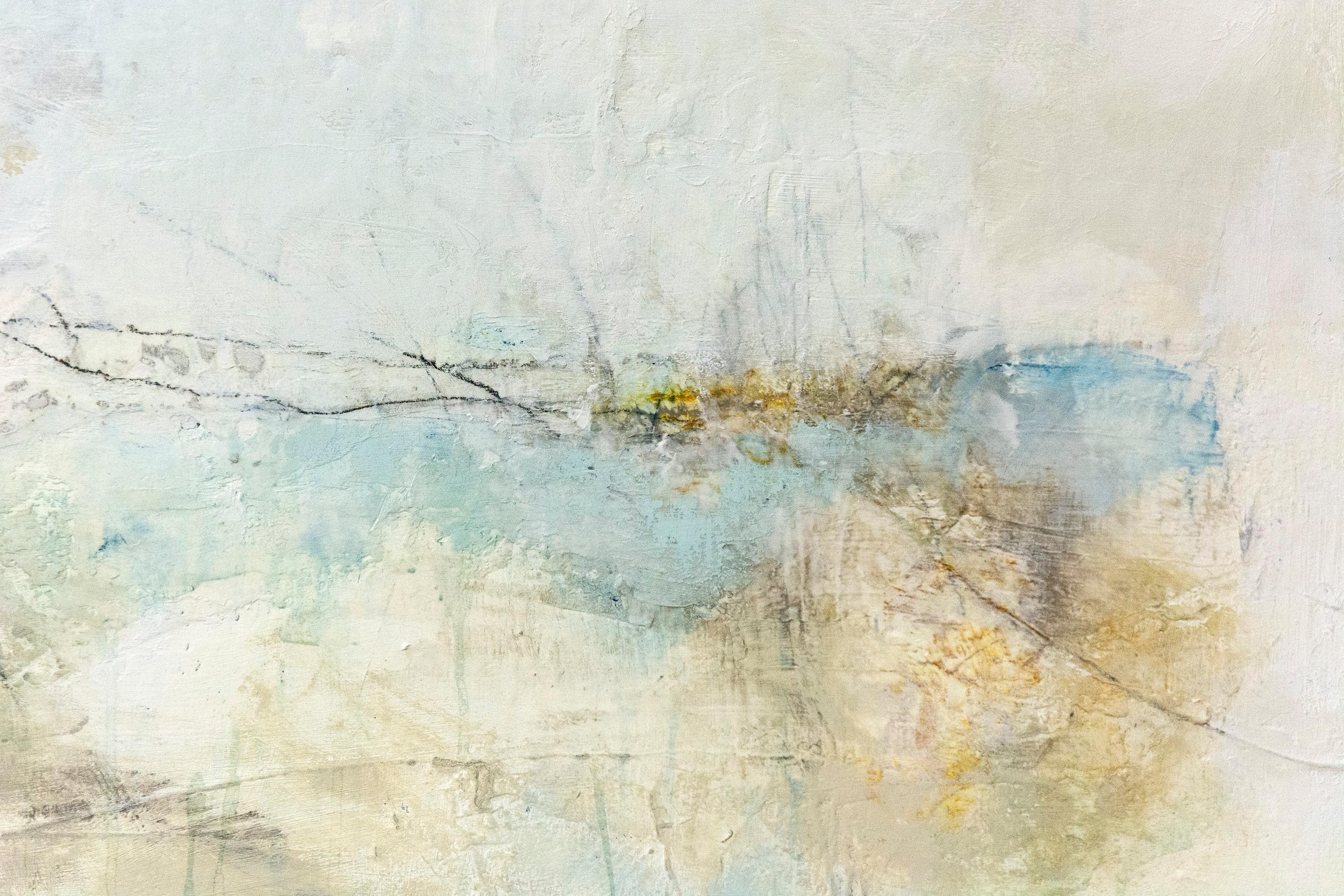 Lure Us Again - textured, muted pastel colours, abstract, acrylic on canvas 2