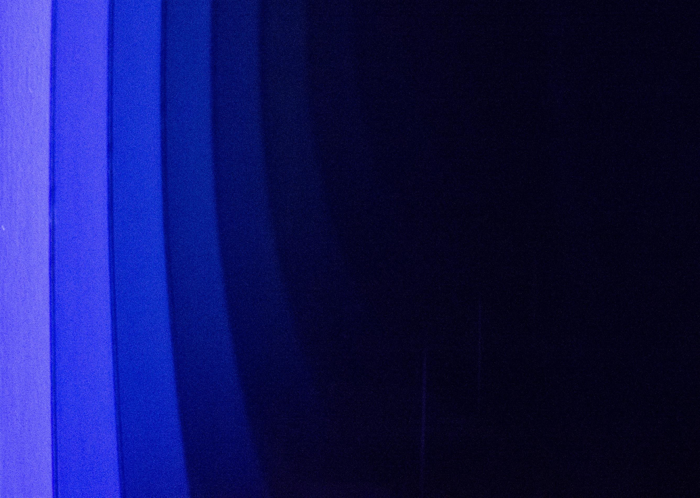 Bent Blue - glowing, illuminated, symmetrical, geometric forms in electric blue 2