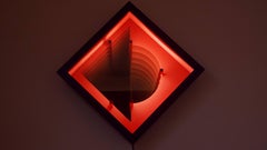 Half and Half - Illuminated, geometric abstract infinity lightbox wall sculpture