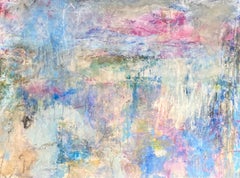 She Took the Scenic Route - pastel colours and textured abstract landscape