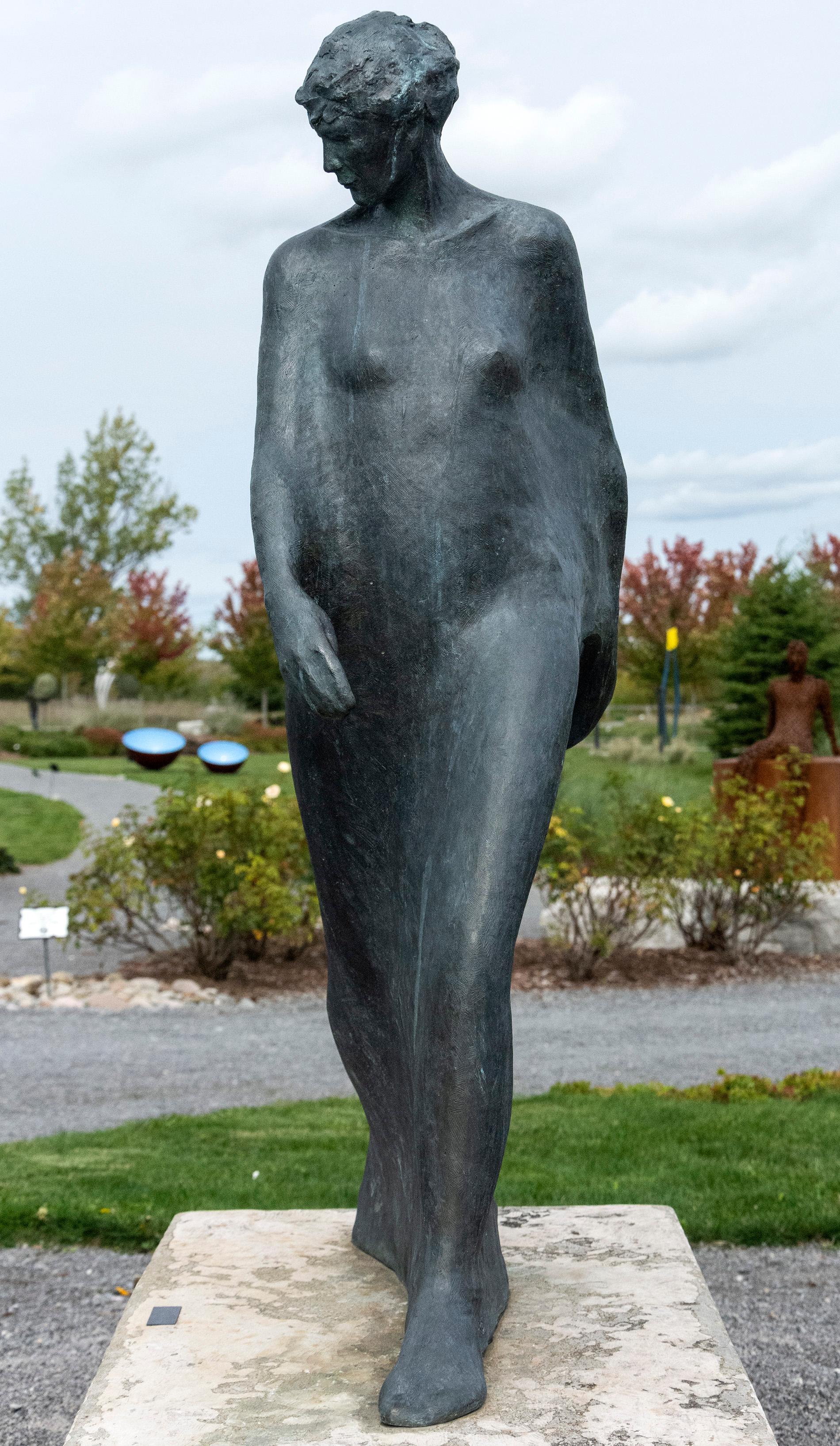Pas Seul 3/9 - figurative, female, bronze, outdoor sculpture - Contemporary Sculpture by Frances Semple