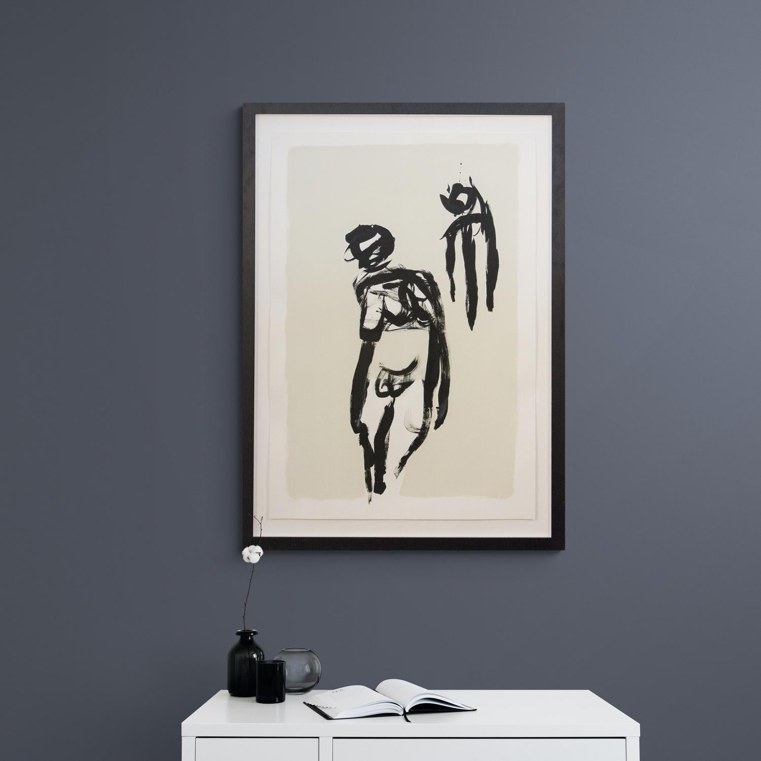 Mit kalligrafischen Pinselstrichen in schwarzer Tinte wird die nackte Figur des Aphroditus im Kontrapost dargestellt, ähnlich wie bei antiken griechischen und römischen Darstellungen der männlichen Aphrodite. 

Lynne Fernie ist eine Künstlerin aus