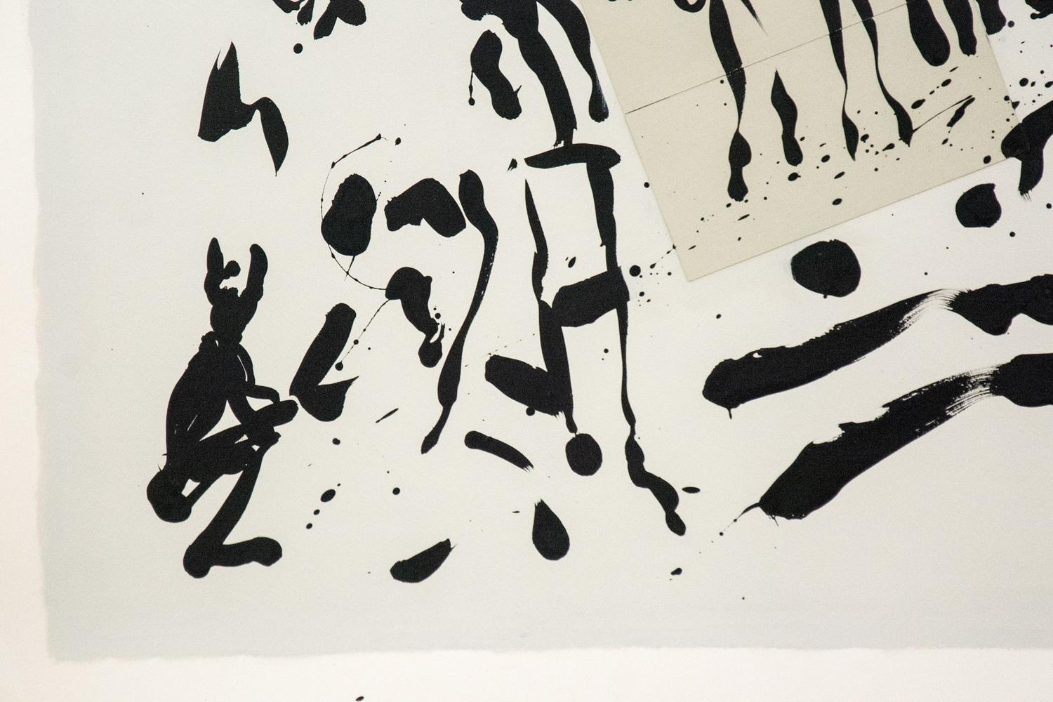 Antonia's Line (pour Marleen Gorris) - noir et blanc, encre abstraite sur papier en vente 2