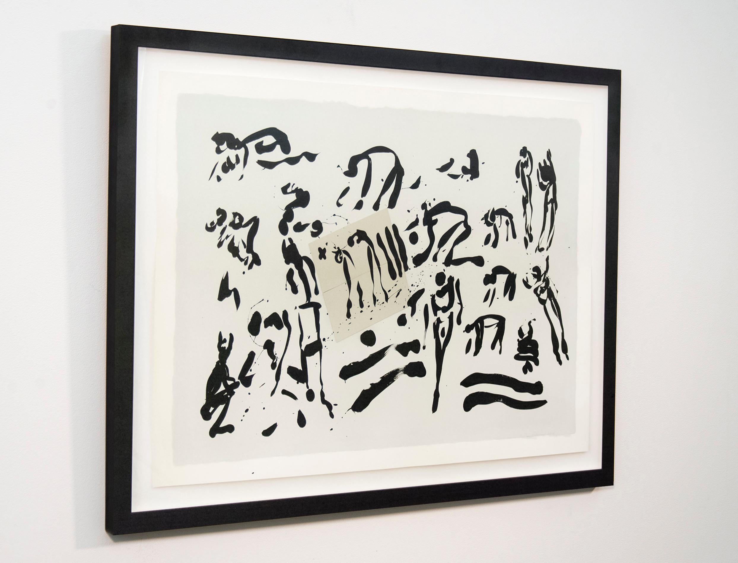 Antonia's Line (per Marleen Gorris) - bianco e nero, inchiostro astratto su carta - Art Contemporaneo di Lynne Fernie