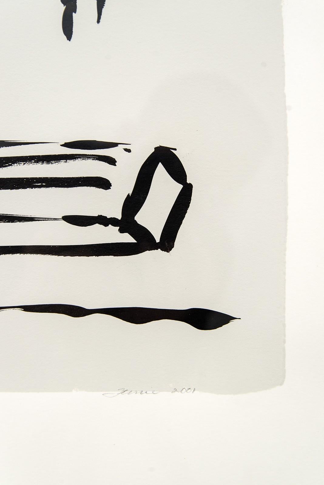 Migration/Transmigration - black & white, minimalist, ink and latex on paper For Sale 1