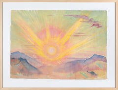 Sonnenaufgang 1927, von deutschem Expressionisten, Aquarell, Schüler von Ferdinand Hodler