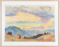 Hans Brasch - Landschaft 1927, von deutschem Expressionisten, Aquarell, Schüler von Ferdinand Hodler Landschaft 1927, von deutschem Expressionisten, Aquarell, Schüler von Ferdinand Hodler