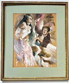 Illustration For Mozart's Don Giovanni, Salzburg, Gouache , Hand-Signed