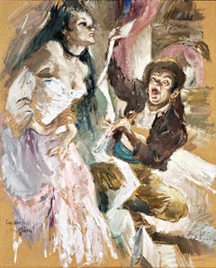 Illustration For Mozart's Don Giovanni, Salzburg, Gouache , Hand-Signed