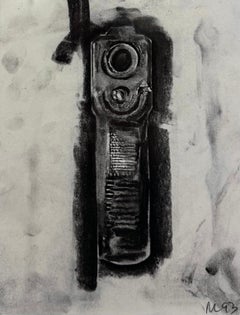 “Untitled (Gun Study D-309), 1993” Body Hammer Series Drawing Signed Glock 19
