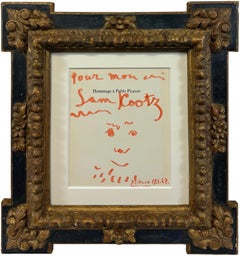 “Tête d'Homme (for Samuel Kootz)” 1967 by Pablo Picasso Original Drawing Signed