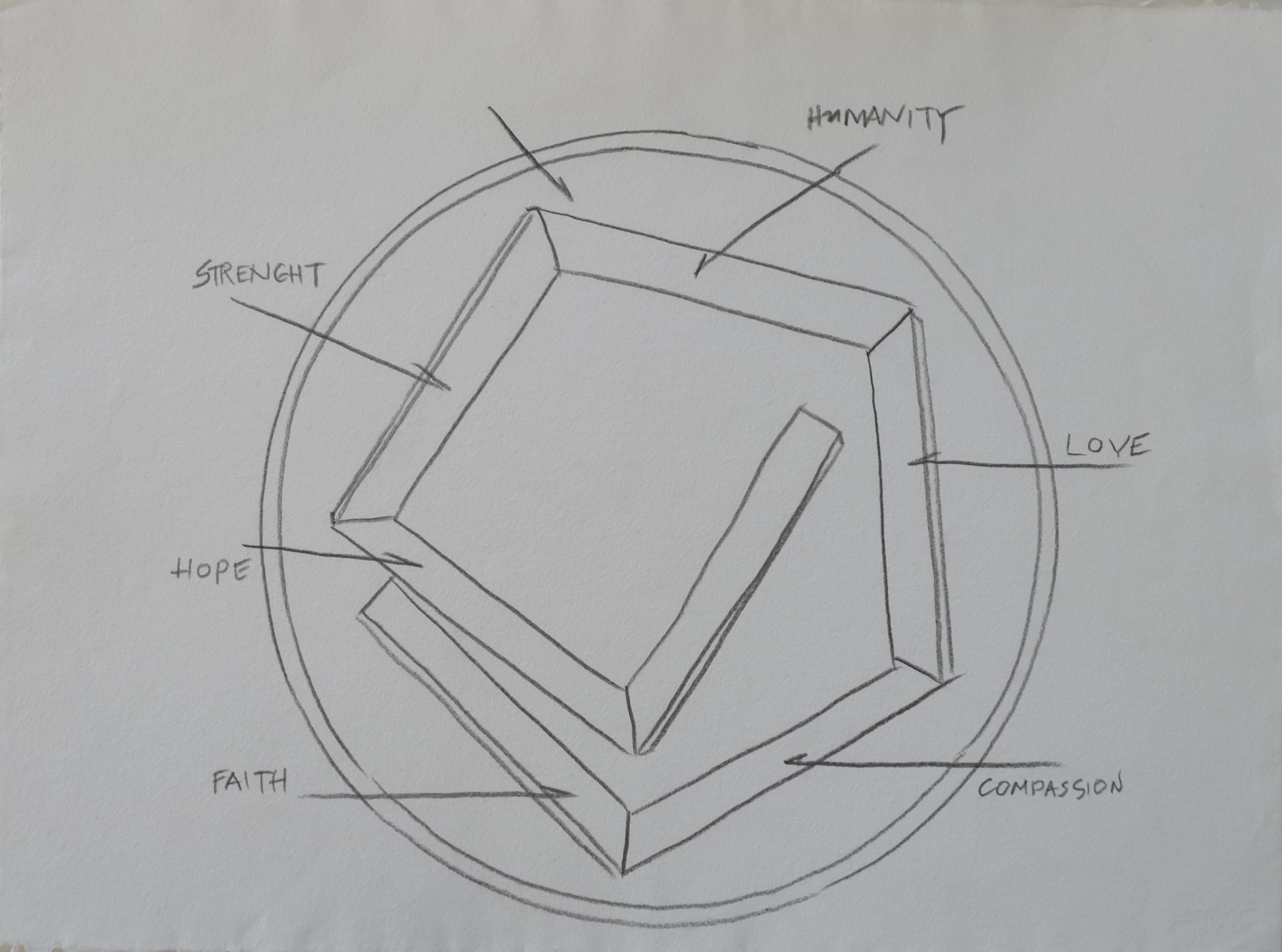 Pentagon with Virtues - Art de Andy Warhol