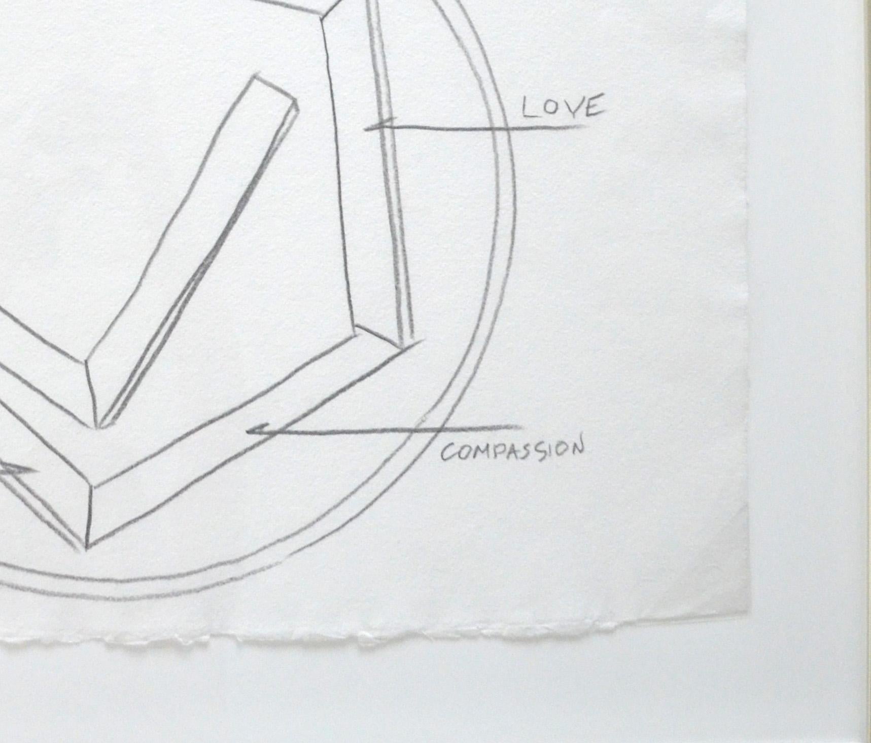 Andy Warhol (1928-1987)
Pentagon with Virtues (1980)

Original graphite drawing on paper
Size: 23.5 x 31.625 in (59.7 x 80.3 cm)
Frame size: 34 x 41.75 in (86.3 x 106 cm)
Unsigned

Authenticated by the Authentication Board of The Andy Warhol