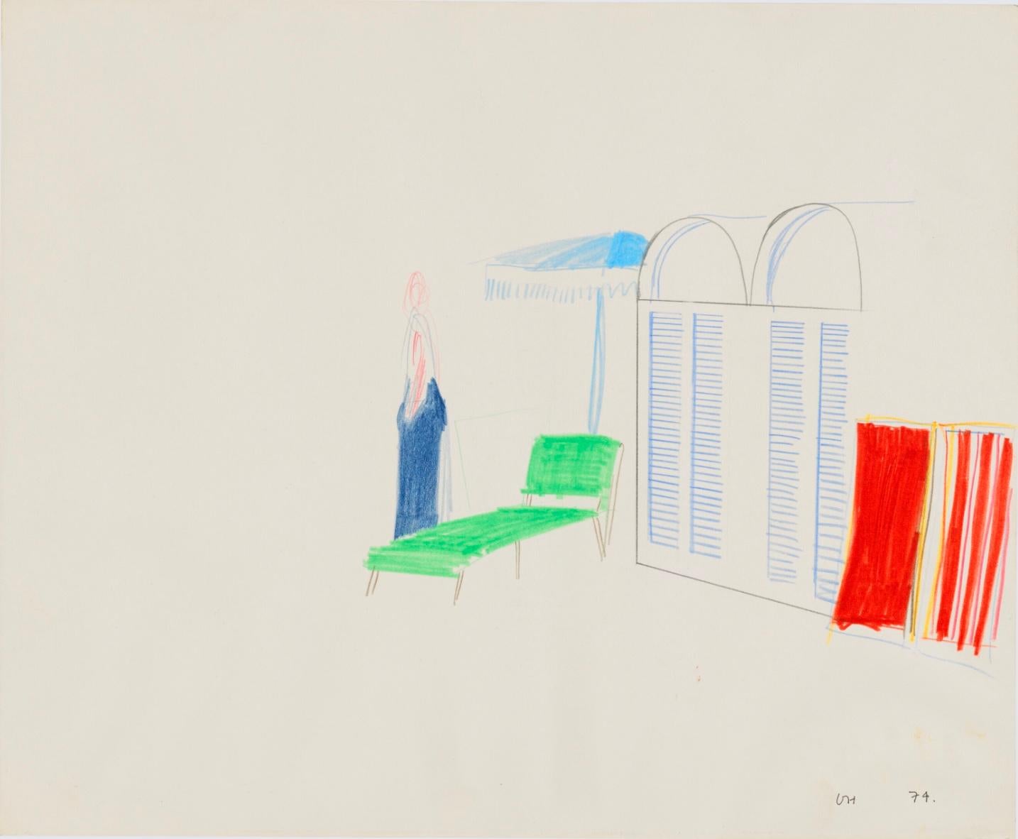 David Hockney Figurative Art - Poolside