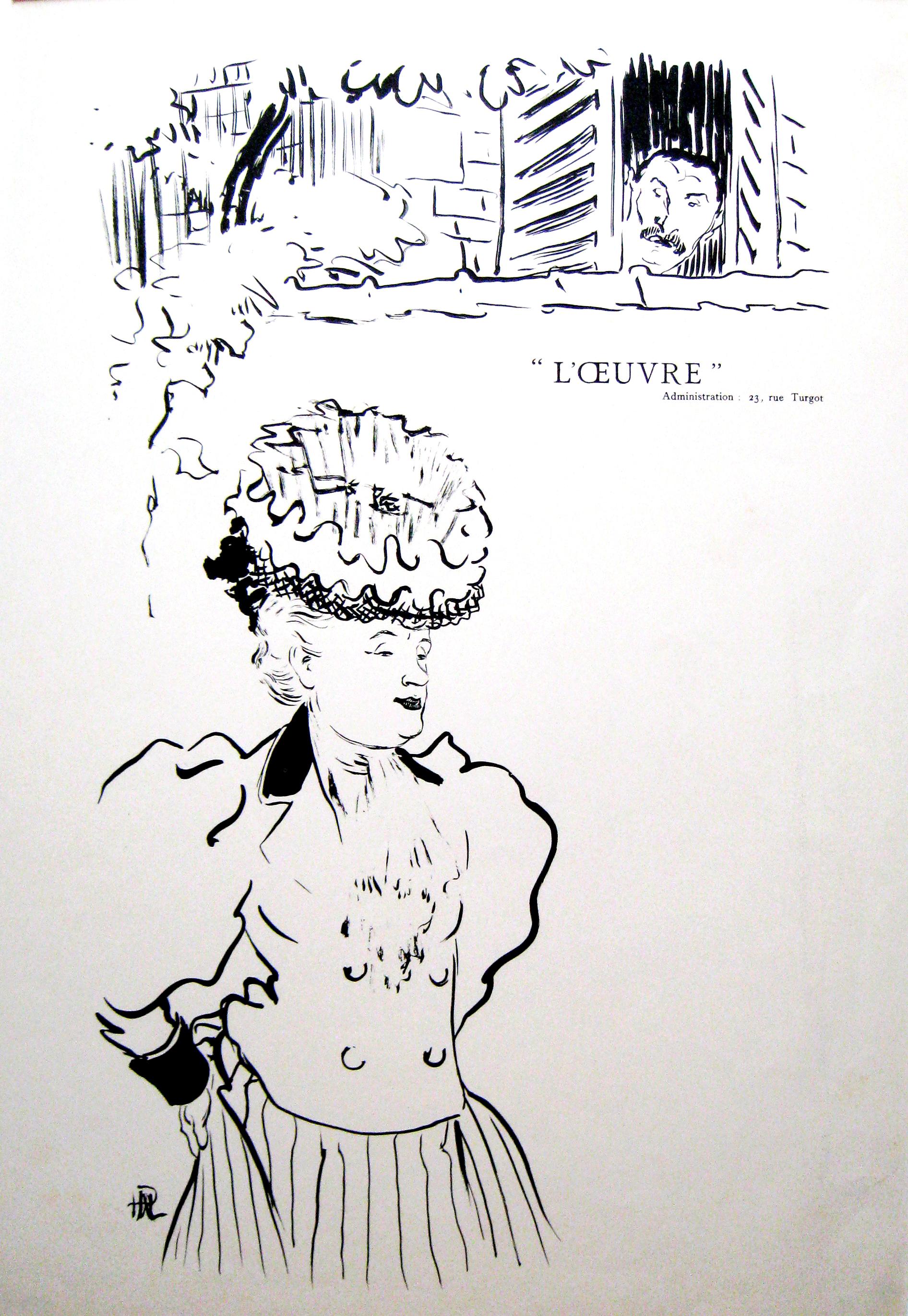 Hermann-Paul, René Georges Figurative Print - L'Ouvre. La Brebis; La Tandem. [proof before lettering] May 29 1896. 