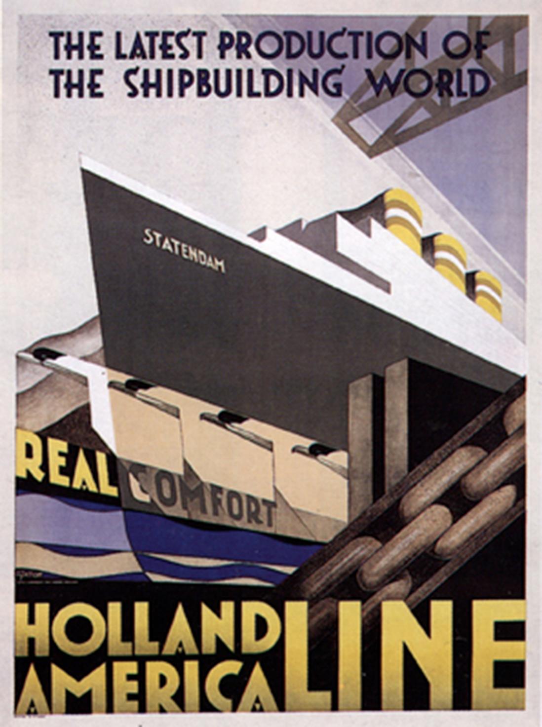 Holland American Line/Statendam - Print by Adriaan Van't Hoff