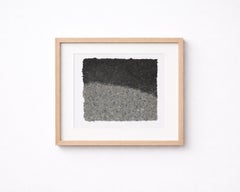 Abstract Landscape in Black and Grey on Handmade Paper "Dark Night"