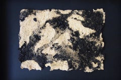 “Earth Memory” Contemporary Handmade Paper with Charcoal in Yellow and Black