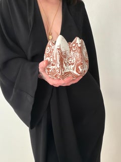 Vasija de cerámica jaspeada Sedona, Jarrón escultural de gres rojo