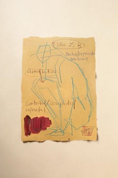 Foundational Study No. 25 (B) Gestural Form & Crimson Pigment
