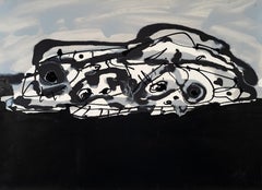 Antonio Saura. "Perro de Goya". 1981. India ink, gouache and pencil on paper.