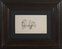 Lila de Nobili. Dürer's Rhinoceros. ca. 1960. Ink on paper. 17.5 x 30 cm.