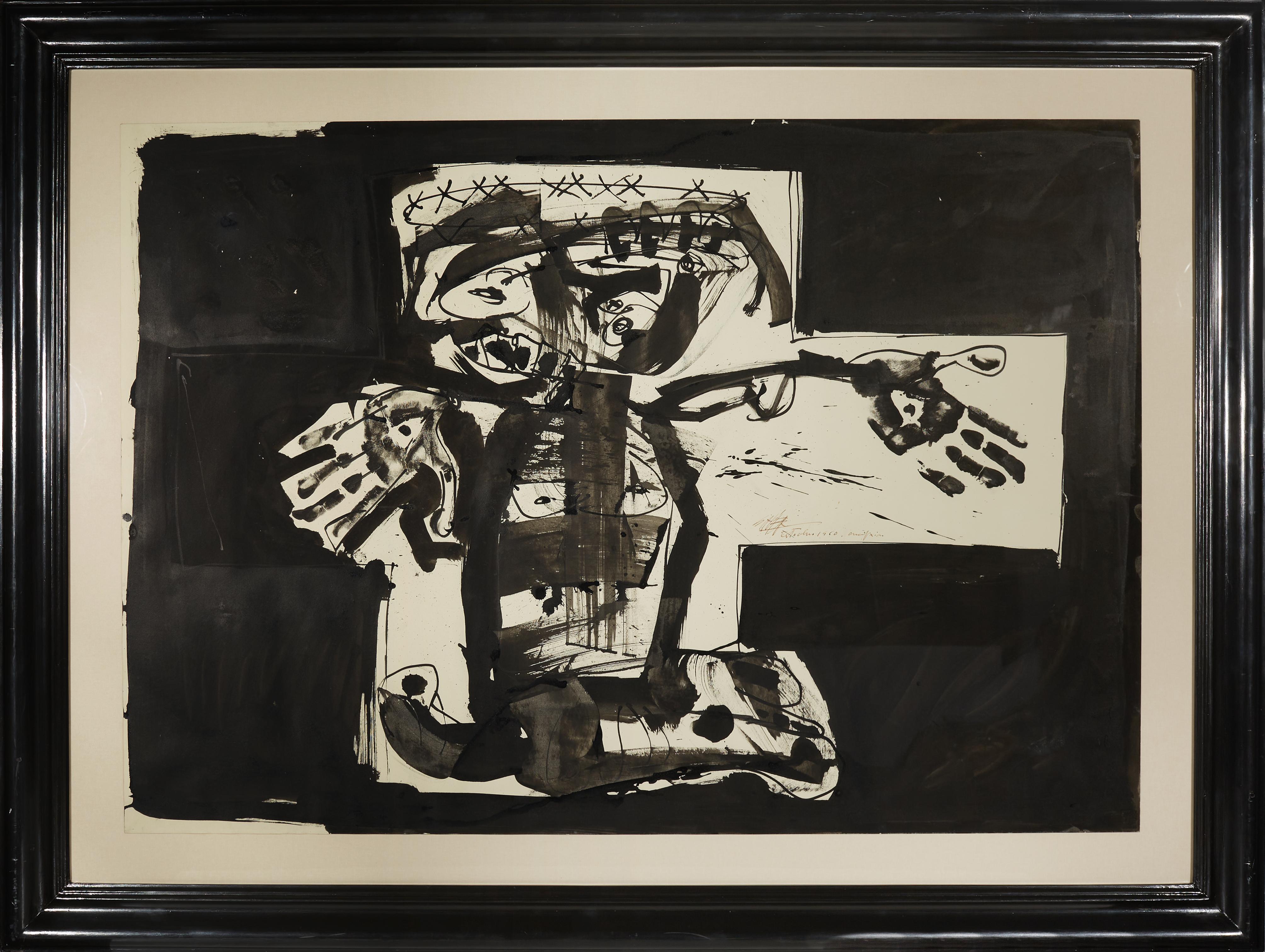 Antonio Saura. La crocifissione. 1960. Inchiostro su carta. 70 x 100 cm.