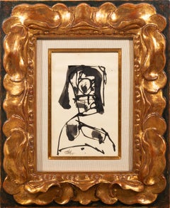Antonio Saura. Sin título. 1968. Tinta sobre papel. 27 x 17 cm.