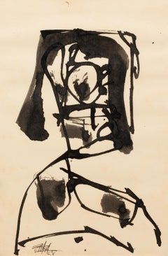 Antonio Saura. Sin título. 1968. Tinta sobre papel. 27 x 17 cm.