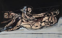 Antonio Saura. Untitled (Overlay). 1974. 19.5 × 30.1 cm. India ink.